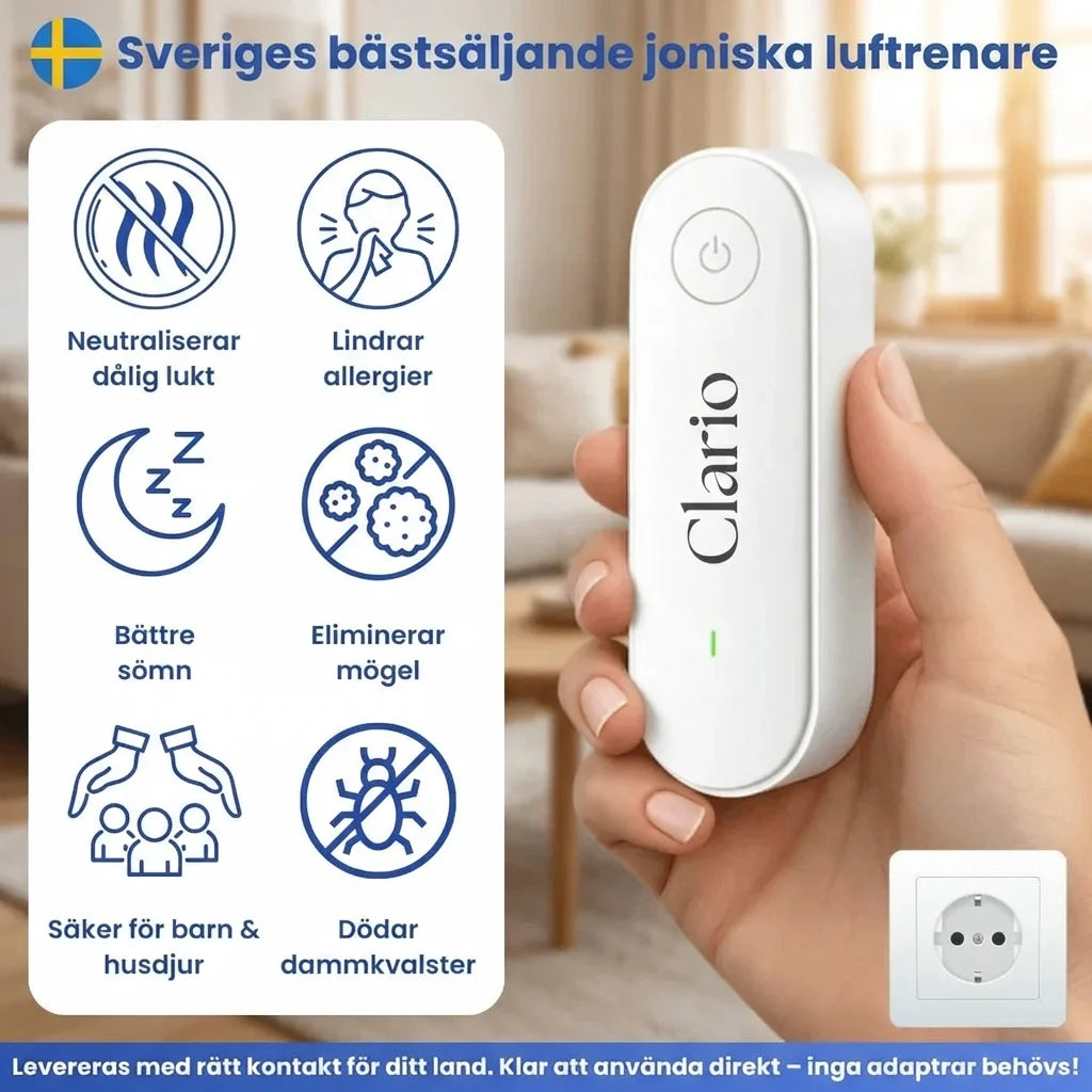 Clario™ Luftjonisator – Eliminera dammkvalster för gott (Sales Page)