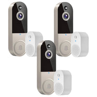 3x SafeDoorbell™ Slimme AI Deurbel + 3x GRATIS Binnenbel
