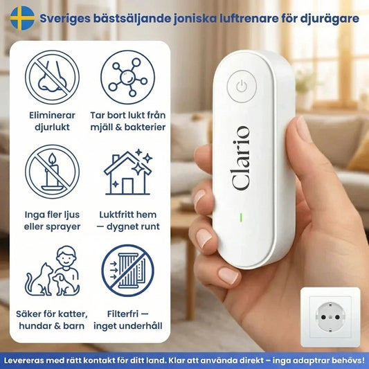 Clario™ Luftjonisator – Eliminera djurlukt från ditt hem för gott